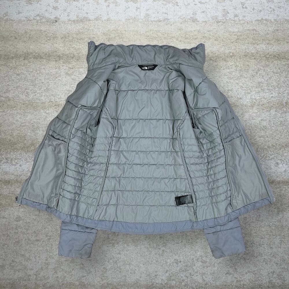 Vintage Y2K The North Face Puffer Jacket Womens S Light Grey Polyester Full Zip - Picture 2 of 4